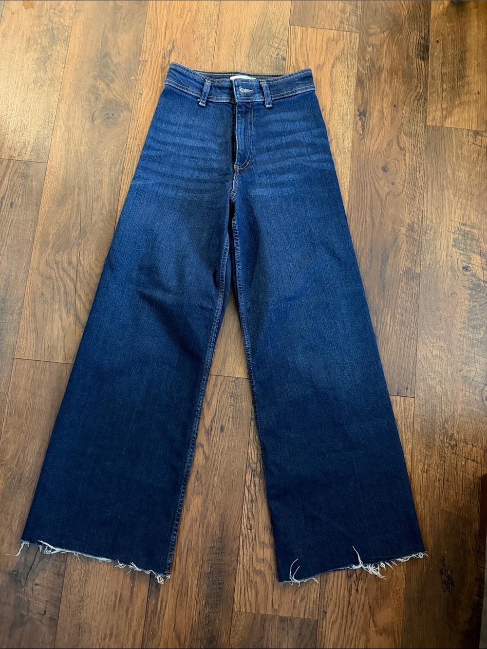Zara wide Leg High-Rise Women's Jeans - Dark Blue